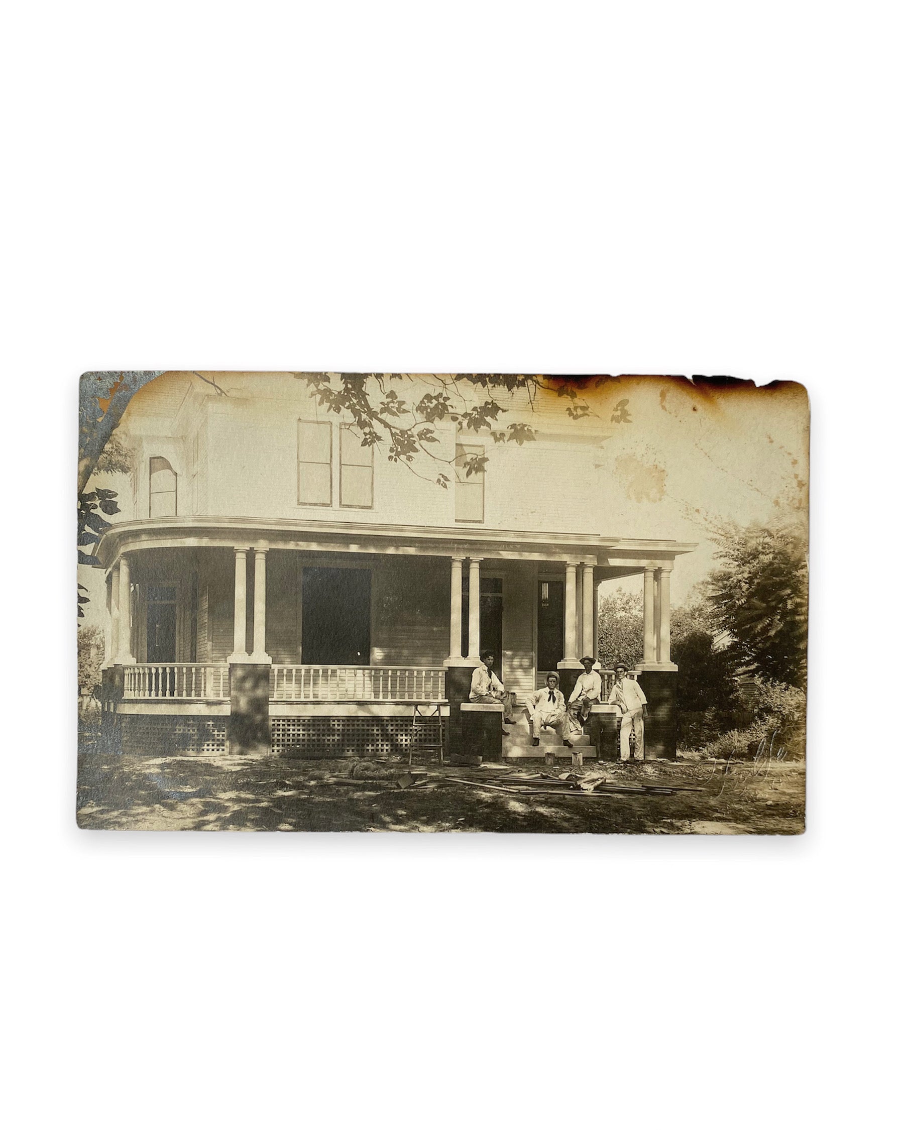 Group of Painters Posing in Front of Home RPPC