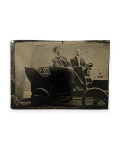 Two Men in Prop Car One African American Tintype