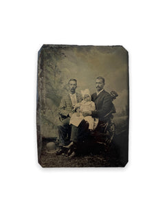 Two Men And A Baby Tintype